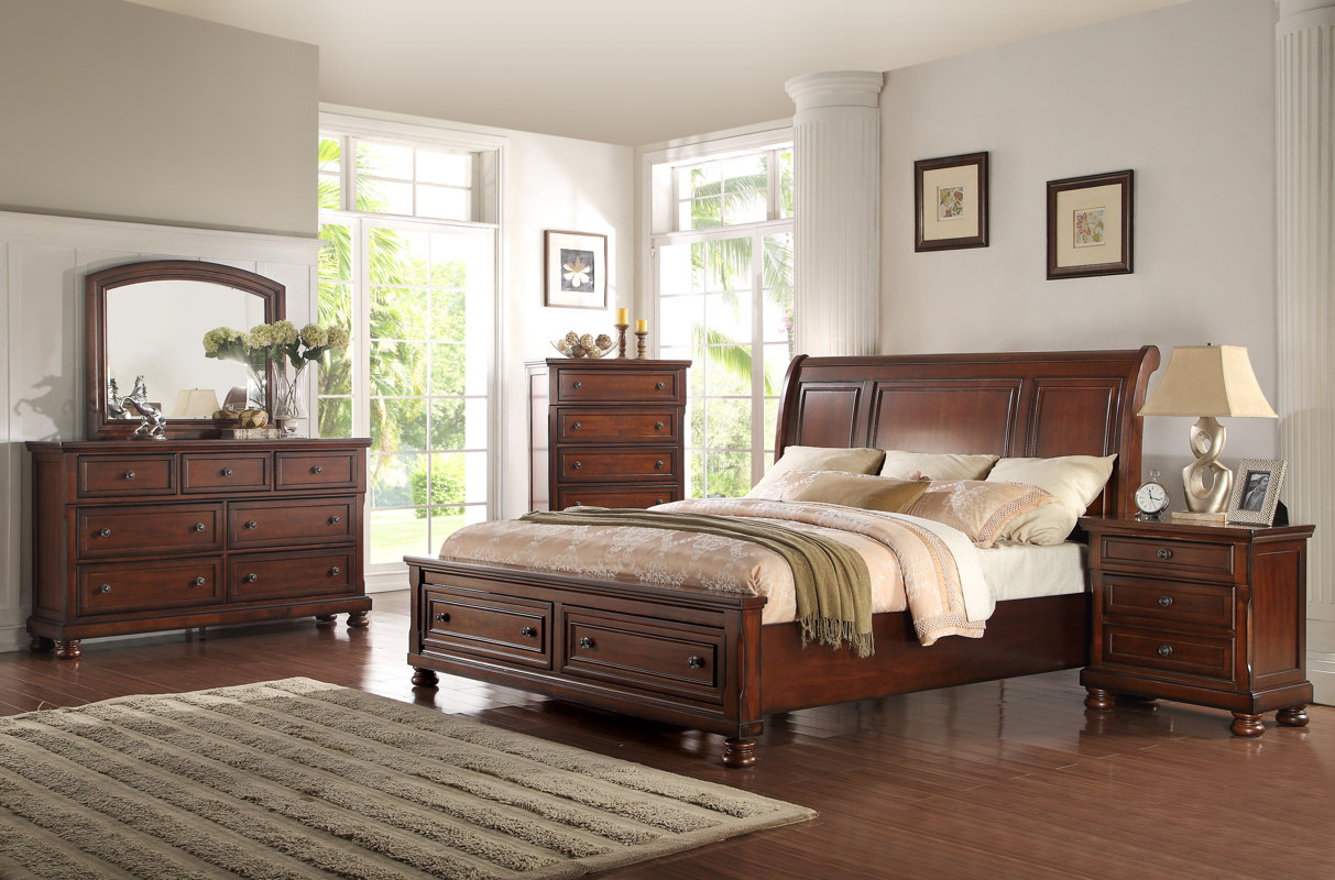 Three Posts Yately Queen Panel 4 Piece Bedroom Set ...