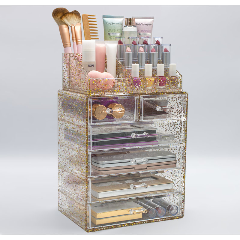 Sorbus Glitter Cosmetic Makeup And Jewelry Storage Case Spacious