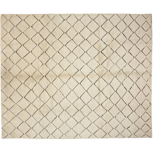 One-of-a-Kind Moroccan Hand-Knotted Ivory Area Rug