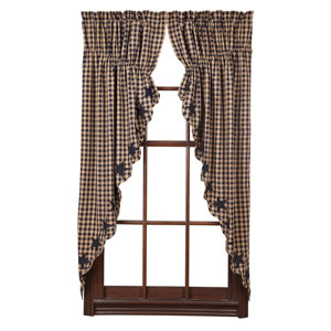 Diana Plaid & Check Semi-Sheer Curtain Panels (Set of 2)