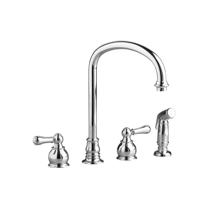 Hampton Double Handle Kitchen Faucet With Side Spray 