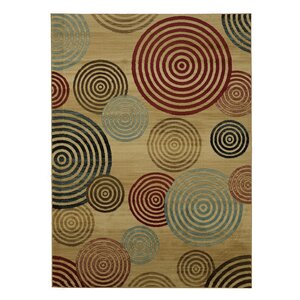 Elegant Modern Contemporary Beige/Brown/Red Area Rug