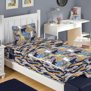 Wild Animals 3 Piece Reversible Bed-In-A-Bag Set