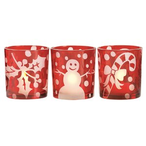 3 Piece Glass Votive Set