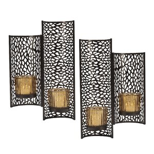 Celesta 2 Piece Metal/Glass Sconce Set