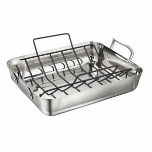 Contemporary Stainless Steel Roaster with Rack