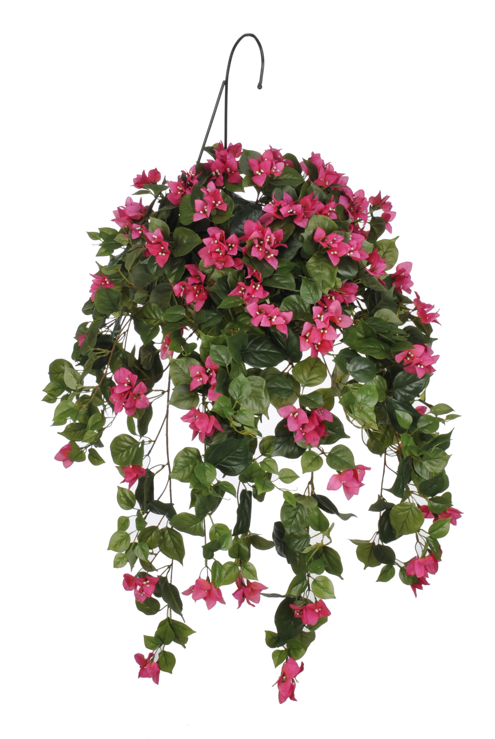 House of Silk Flowers Artificial Bougainvillea Hanging Plant in Basket