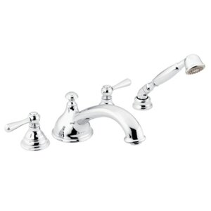 Kingsley 2-Handle Deck-Mount Roman Tub Faucet with Handshower (Valve Not Included)