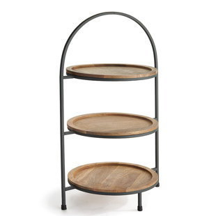 Wood 3 Tiered Serving Tray Wayfair Leland 3 Tier Serving Tiered Stand