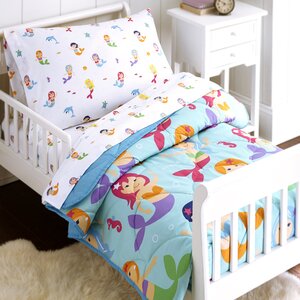 Mermaids 4 Piece Toddler Bedding Set