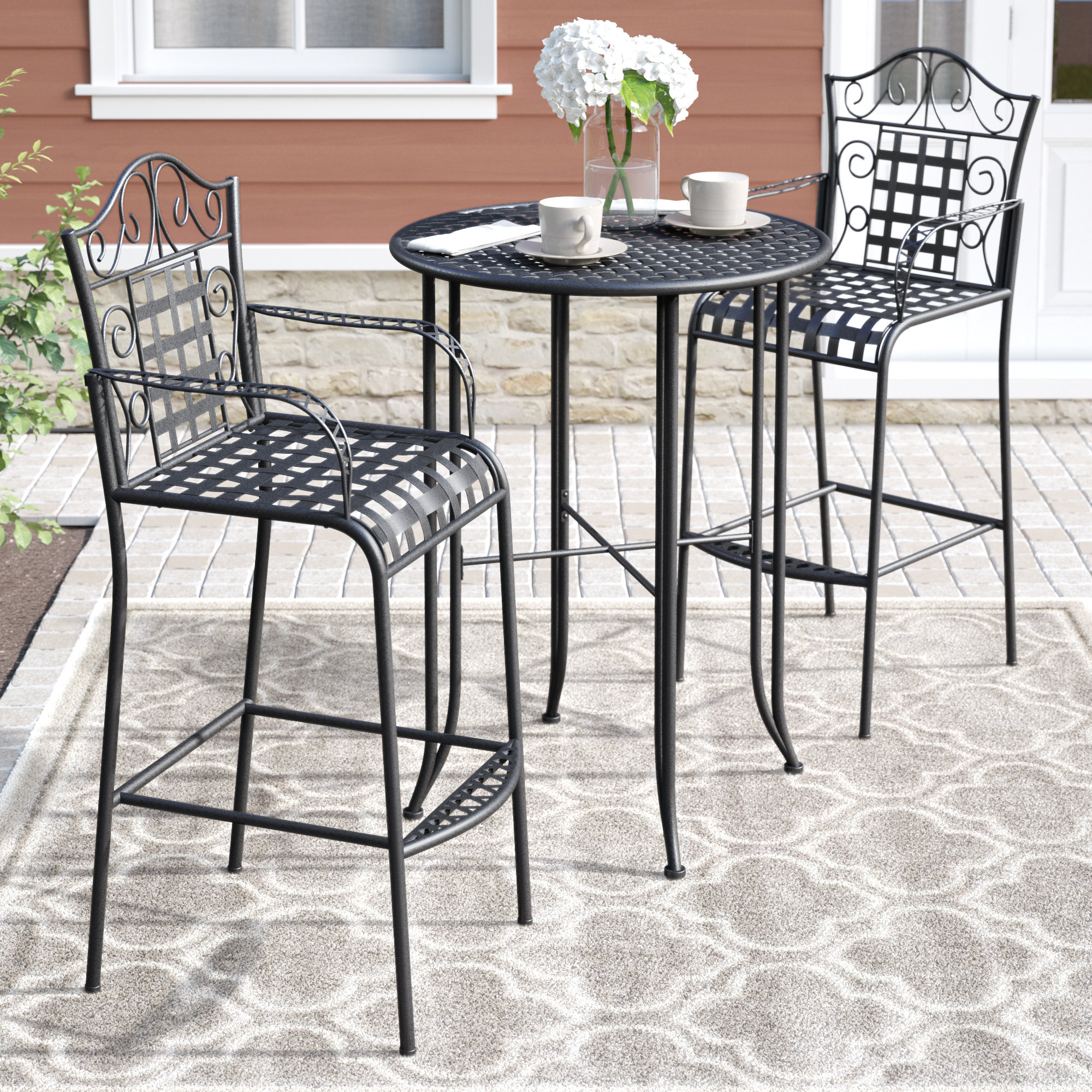 Fleur De Lis Living Nocona 3 Piece Bar Height Bistro Patio Set Fleur De Lis Living Nocona 3 Piece Bar Height Bistro Patio Set Reviews Wayfair