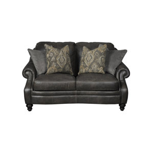 Shantell Leather Loveseat by Darby Hom..