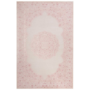 Pink Rugs You Ll Love Wayfair Fontanne Machine Woven Chenille Ivory Baby Pink Area Rug