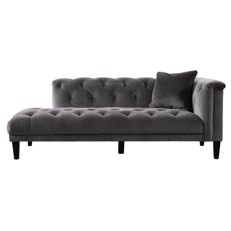 Acanva Vintage Tufted Velvet Chesterfield Sofa Chaise