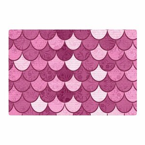 Famenxt Mermaid Pattern Illustration Pink Area Rug