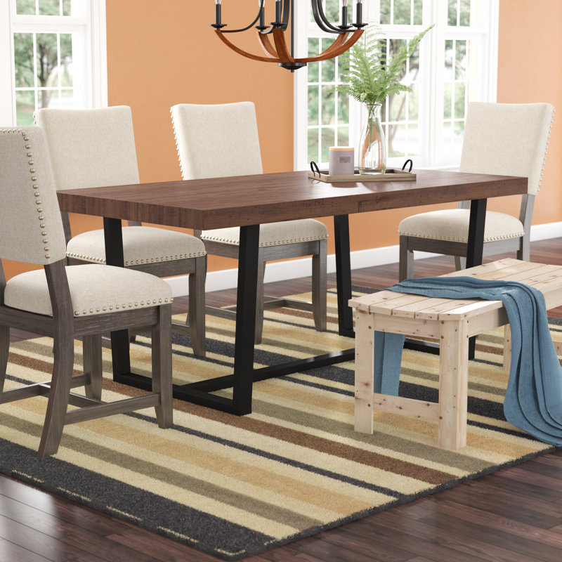 Union Rustic Neely Distressed Solid Wood Dining Table Reviews Neely Distressed Solid Wood Dining Table