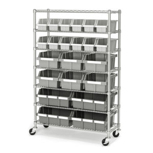 Commercial 7 Shelf Bin Rack Storage System