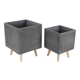 Modern Black Square Planters Allmodern Quickview