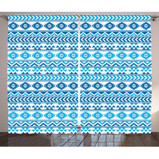 Native American Curtains Wayfair Brownleigh Tribal Aztec Pattern With Native American Geometric Folk Cultural Forms Primitive Image Graphic Print Text Semi Sheer Rod Pocket Curtain Panels