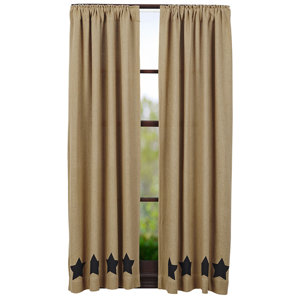 Claysville Geometric Burlap Curtain Panels (Set of 2)