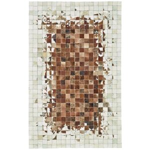 Alysa Hand-Stitched Brown/Beige Area Rug