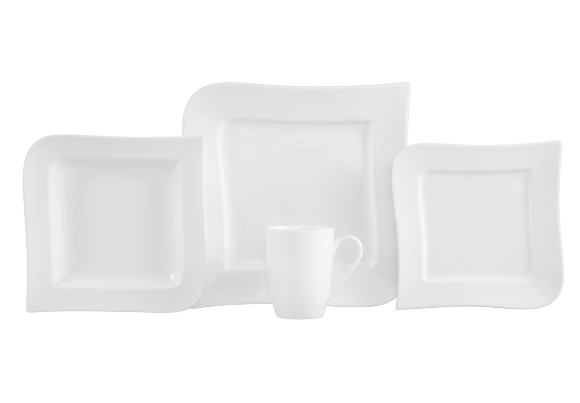 Ojo Vitrified China 16 Piece Dinnerware Set, Service for 4 & Reviews