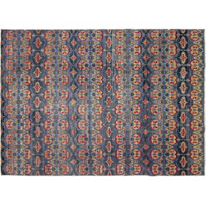 One-of-a-Kind Francois Hand Knotted Wool Blue Area Area Rug