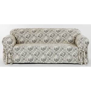 Toile Print Box Cushion Sofa Slipcover