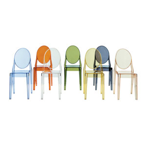 Victoria Ghost Stacking Patio Dining Chair (Set ..