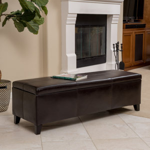 Charlenne Faux Leather Storage Ottoman