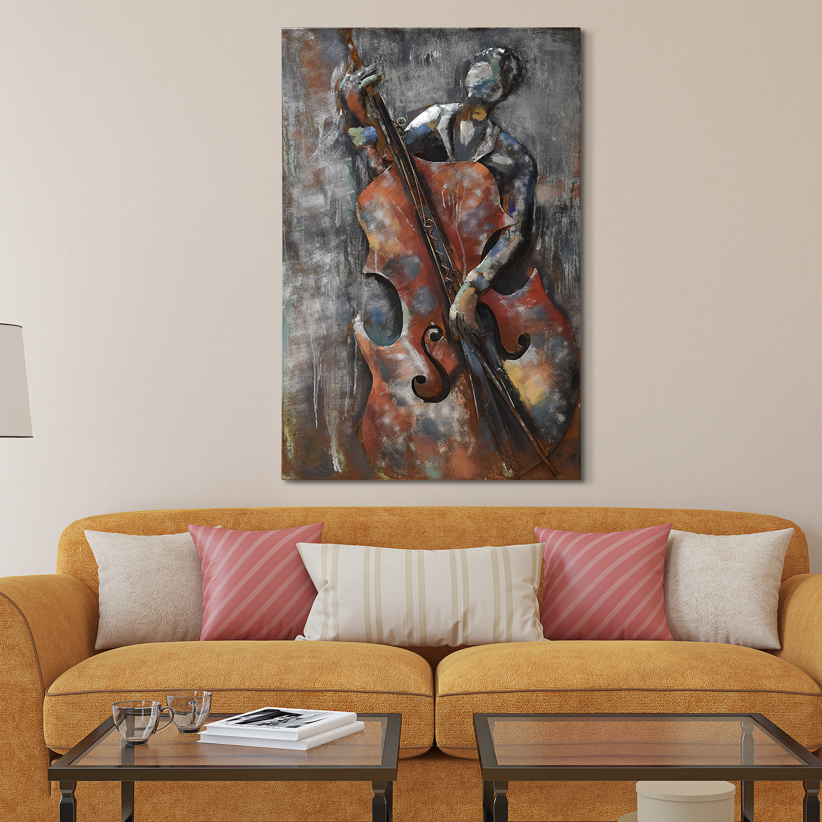 empire art direct the bassist mixed media iron hand painted