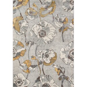 Cherell Floral Gray Area Rug