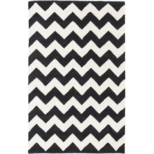 Transit Black & Ivory Chevron Penelope Area Rug
