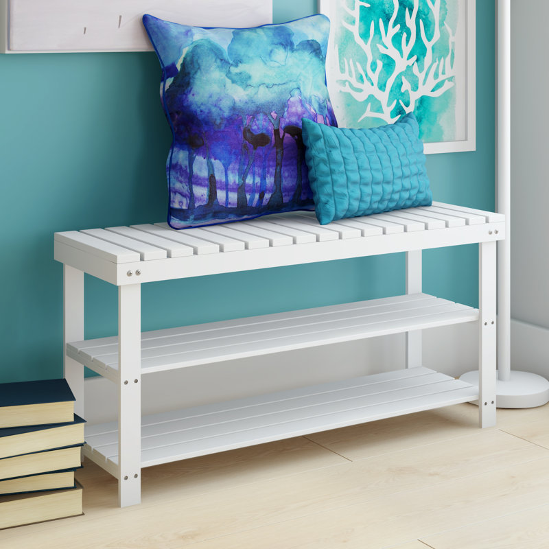 Breakwater Bay Garderobenbank Nichols aus Holz mit Stauraum