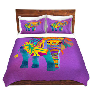 Purple Elephant Bedding Crib Wayfair Wrens Pom Graphic Design Whimsical Elephant Purple Microfiber Duvet Covers