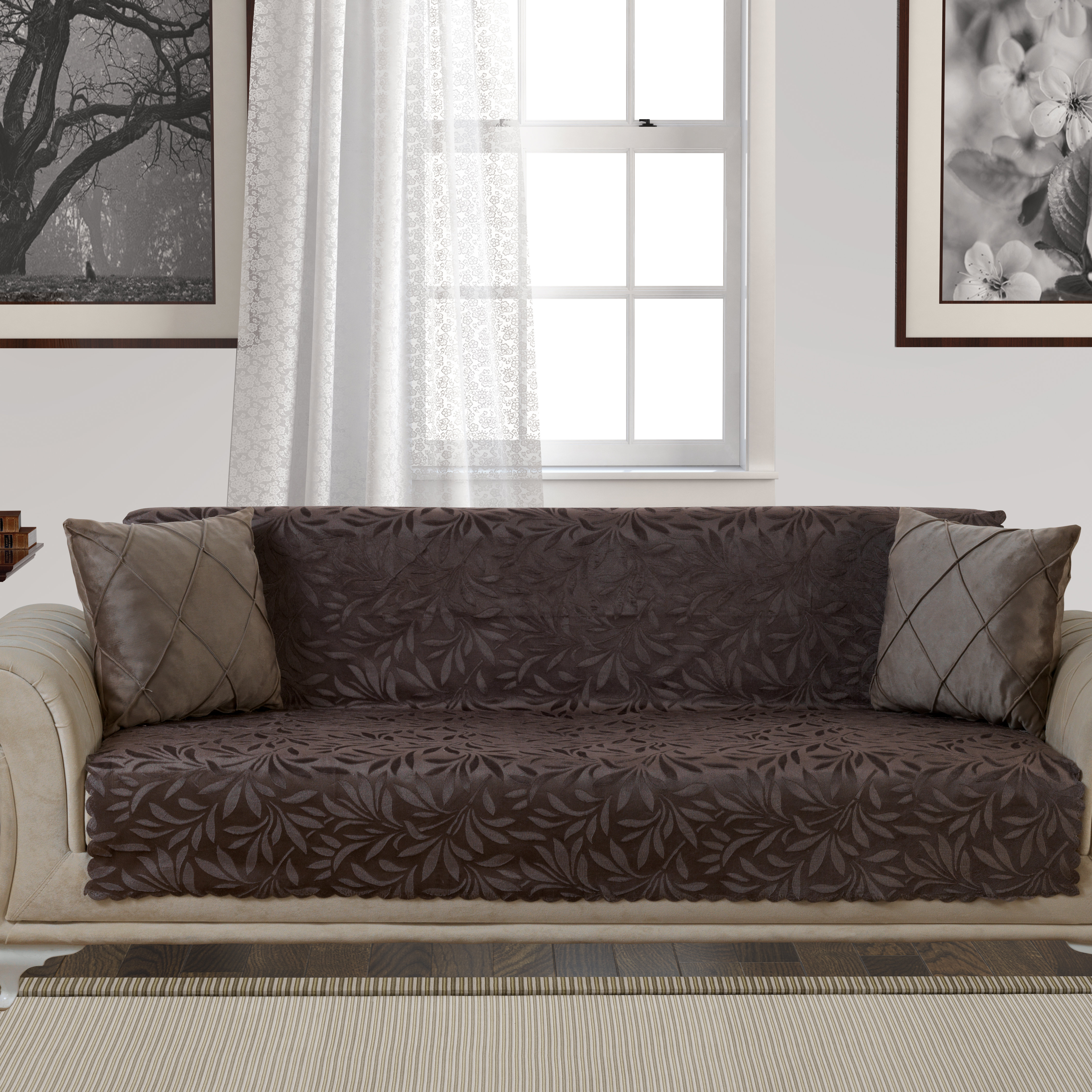 Acacia Anti Slip Pet Furniture Protector Box T Cushion Sofa Slipcover