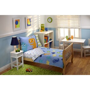 Evandale 4 Piece Monsters Toddler Bedding Set