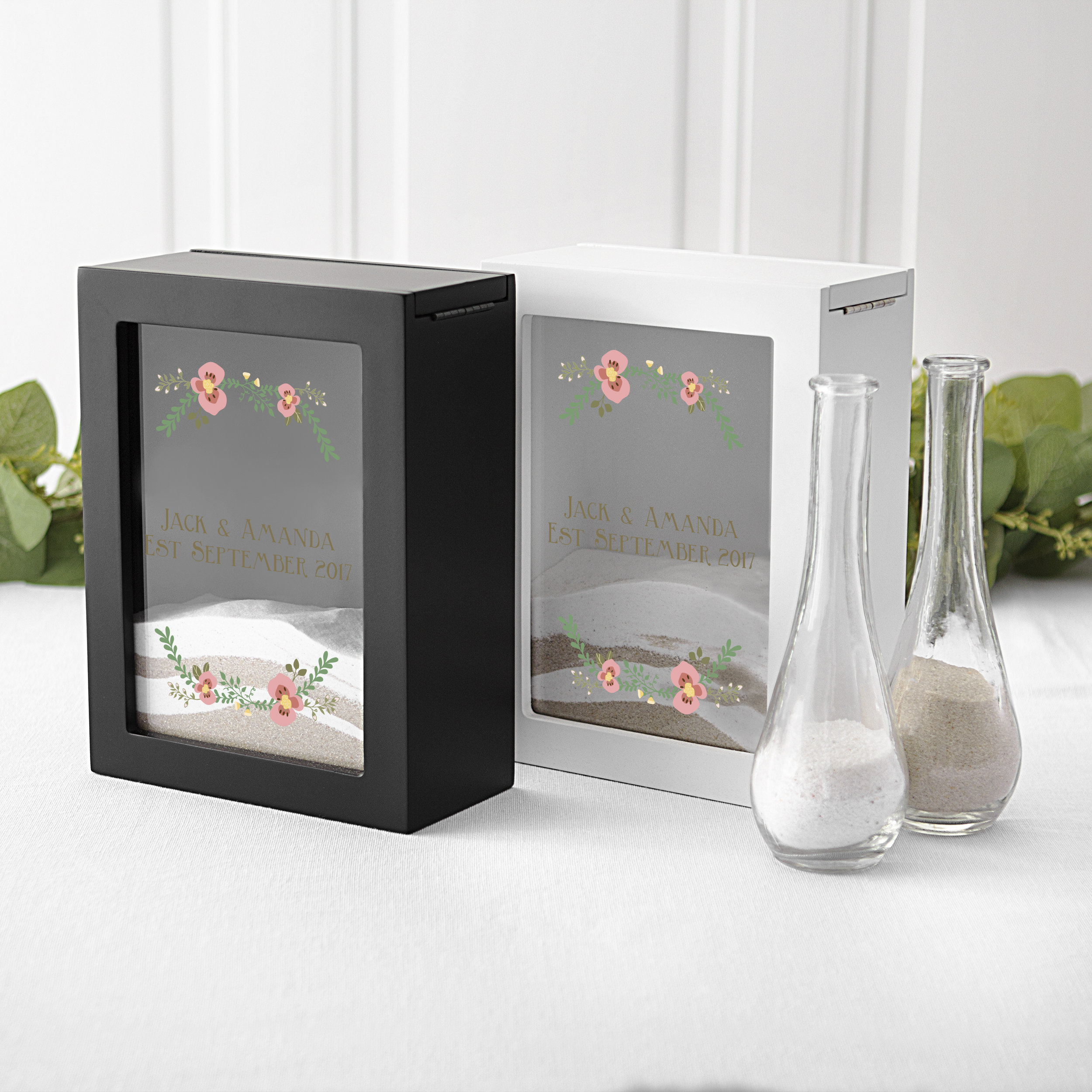 Cathys Concepts Personalized Floral Unity Sand Ceremony Shadow Sand Box Cathys Concepts Personalized Floral Unity Sand Ceremony Shadow Sand Box