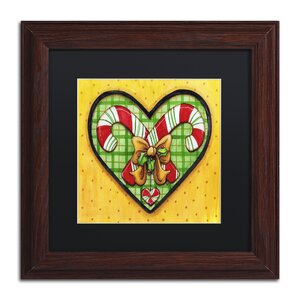 'Candy Cane Heart' by Jennifer Nilsson Framed Graphic Art