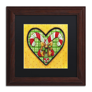 'Candy Cane Heart' by Jennifer Nilsson Framed Graphic Art