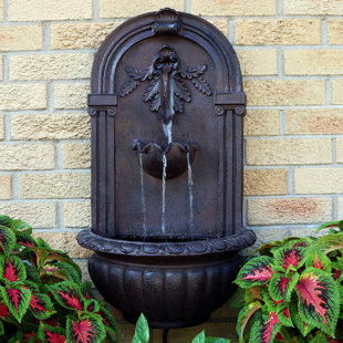 Large Outdoor Wall Fountains Wayfair Dupuis Polystone Outdoor Wall Fountain