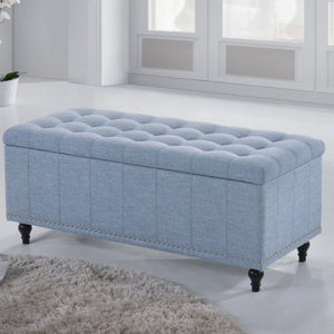 Baxton Studio Luca Upholstered Storage Bedroom Bench