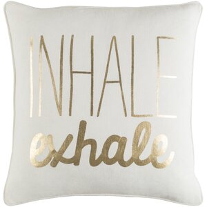 Carnell Inhale/ Exhale Cotton Throw Pillow Cover