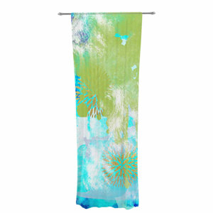 Li Zamperini Tropical Abstract Sheer Rod Pocket Curtain Panels Panels (Set of 2)