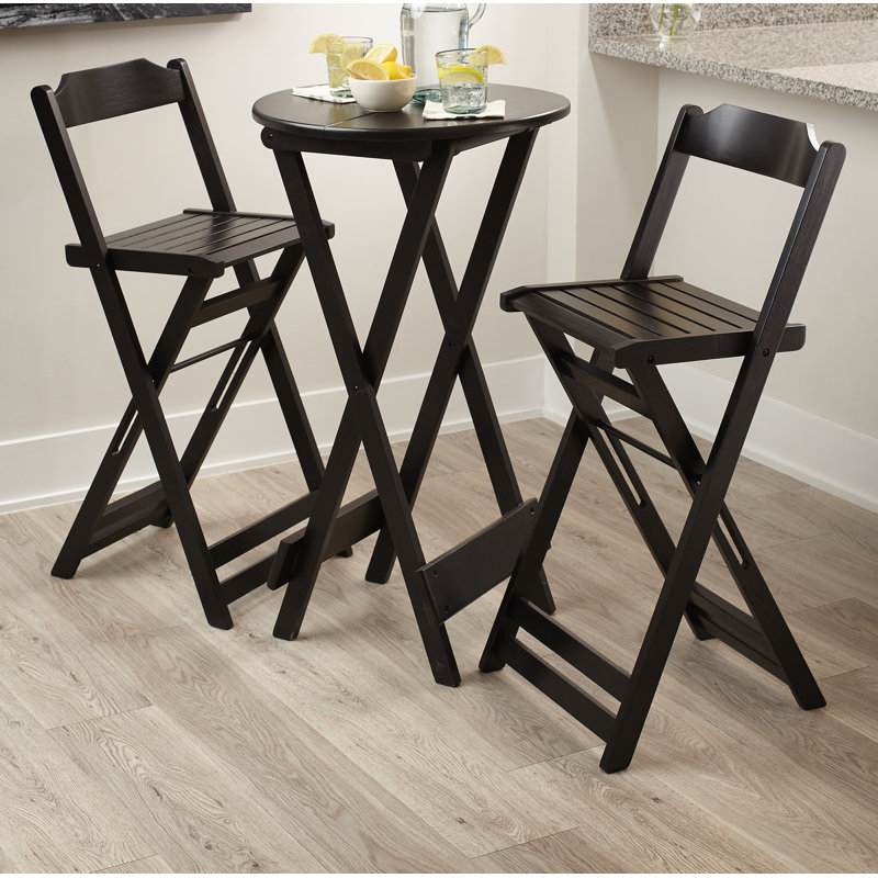 Winston Porter Chaplain Folding Bar Height 3 Piece Pub Table Set Chaplain Folding Bar Height 3 Piece Pub Table Set