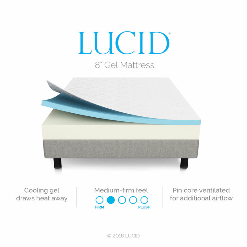 Lucid 8 Medium Gel Memory Foam Mattress Reviews Wayfair 8 Medium Gel Memory Foam Mattress