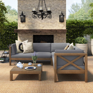 Lejeune 4 Piece Outdoor Seating Group with Cushion