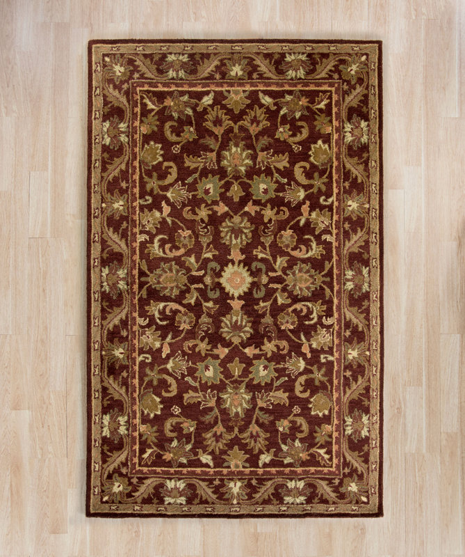 Charlton Home Wine & Gold Area Rug & Reviews Wayfair