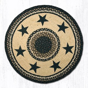 Black Stars Printed Area Rug