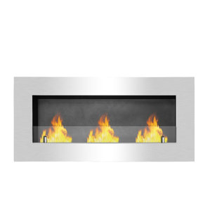 Brewerytown Recessed Wall Mount Ethanol Fireplace by Brayden Studio